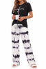 Fantaslook Womens Pajamas Sets Crewneck Short Sleeve Printed 2 Piece Outfits Set Tie Dye Casual Loungewear with Pockets