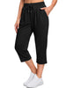 Fantaslook Women Capri Pants High Waisted Drawstring Summer Yoga Pants Workout Cropped Joggers Lounge Pants with Pockets