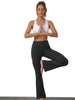 VivaYoga Flare Yoga Pants for Women High Waisted Leggings Tummy Control Workout Pants No Front Seam Trousers with Pockets