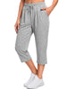 Fantaslook Women Capri Pants High Waisted Drawstring Summer Yoga Pants Workout Cropped Joggers Lounge Pants with Pockets