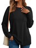 Fantaslook Crewneck Sweatshirts for Women Casual Long Sleeve Shirts Tunic Tops Pullover with Pocket