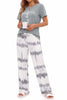 Fantaslook Womens Pajamas Sets Crewneck Short Sleeve Printed 2 Piece Outfits Set Tie Dye Casual Loungewear with Pockets