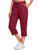 Fantaslook Women Capri Pants High Waisted Drawstring Summer Yoga Pants Workout Cropped Joggers Lounge Pants with Pockets