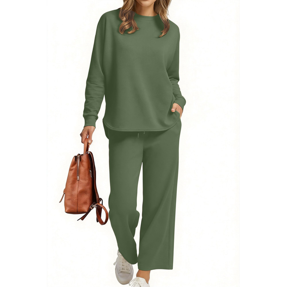Fantaslook Two Piece Sets for Women Fall Travel Vacation Outfits Wide Leg Pants Lounge Sets Dressy Matching Sets Womens Sweatsuits