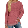 Fantaslook Sweatshirt for Women Long Sleeve Shirts Tunic Tops Color Block Crewneck Sweatshirts Side Split