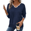 Fantaslook Color Block Sweaters for Women V Neck Pullover Lightweight Sweaters Long Sleeve Tops Fall Fashion Clothes
