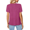 MOSHU V-Neck T-shirts for Women Petal Sleeve Tunic Tops Summer Casual Womens Shirts