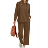 Fantaslook Two Piece Sets for Women Fall Travel Vacation Outfits Wide Leg Pants Lounge Sets Dressy Matching Sets Womens Sweatsuits