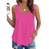 Fantaslook Womens Tank Tops Eyelet Crew Neck Sleeveless Tops Dressy Casual Flowy Summer Shirts