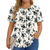 Fantaslook Dressy Blouses for Women Pleated Short Sleeve Tunic Tops Casual Floral Shirts