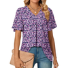 Fantaslook Womens Tops Dressy Blouses V Neck Short Sleeve Tunic Tops Casual Work Shirts