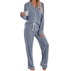 Fantaslook Womens Pajama Sets Long Sleeve Button Down Tops Drawstring Pants Sleepwear Nightwear Soft Pjs Sets with Pockets