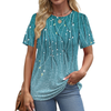 Fantaslook Womens Summer Tops Dressy Casual Short Sleeve Shirts Crew Neck Tunic Floral Blouses