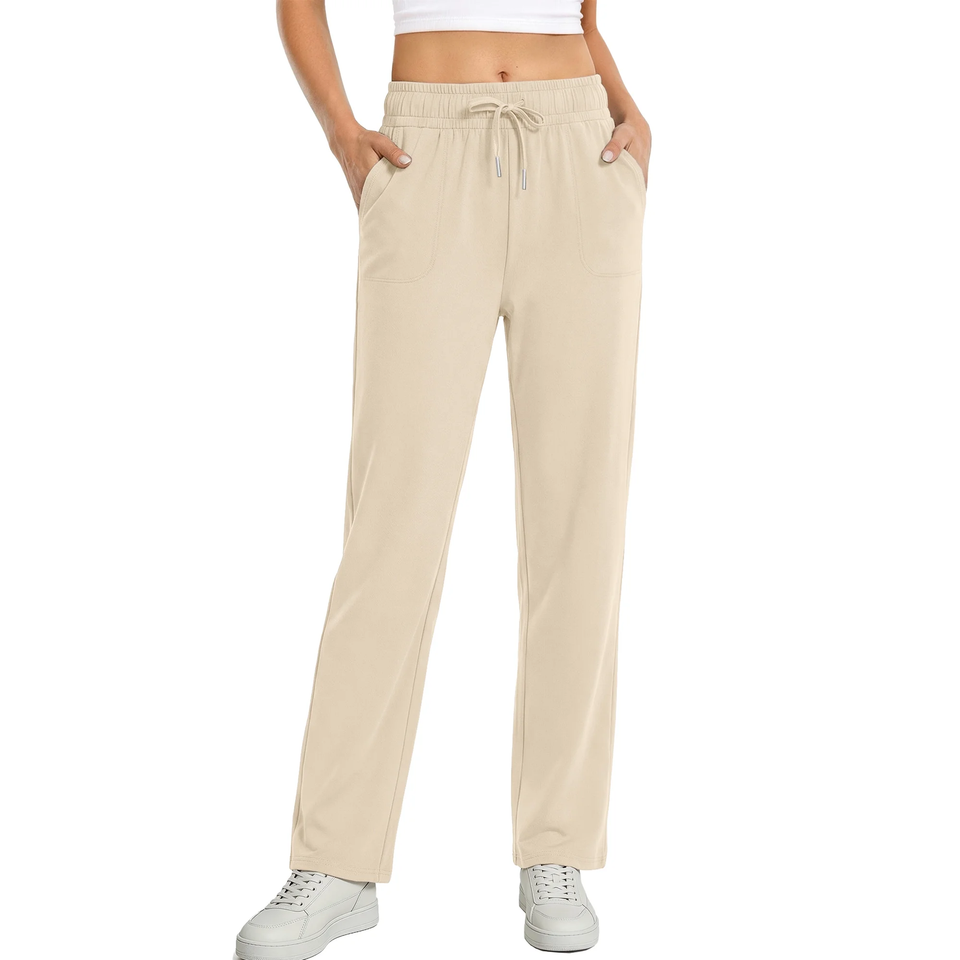 Fantaslook Womens Pants Stretch Knit Casual Lounge Pants Drawstring Athletic Work Pants with Pockets