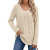 Fantaslook Long Sleeve Shirts for Women V Neck Lightweight Sweaters Casual Fall Tunic Tops Fashion Spring Clothes