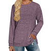 Fantaslook Sweatshirt for Women Long Sleeve Shirts Tunic Tops Color Block Crewneck Sweatshirts Side Split