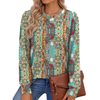 Fantaslook Womens Long Sleeve Shirts Fall Tunic Tops Casual Crewneck Floral Blouses