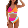 Rosvigor Womens Swimsuits Two Piece Bikini Sets Bathing Suits for Women Summer Color Block Swimwear