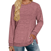 Fantaslook Sweatshirt for Women Long Sleeve Shirts Tunic Tops Color Block Crewneck Sweatshirts Side Split