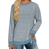 Fantaslook Sweatshirt for Women Long Sleeve Shirts Tunic Tops Color Block Crewneck Sweatshirts Side Split