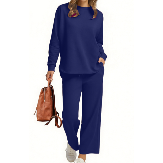 Fantaslook Two Piece Sets for Women Fall Travel Vacation Outfits Wide Leg Pants Lounge Sets Dressy Matching Sets Womens Sweatsuits