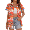 Fantaslook Hawaiian Button Down Shirts for Women Casual Short Sleeve Floral Print Blouses Summer Tops