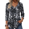 Fantaslook 3/4 Length Sleeve Womens Tops Dressy Casual Boho Blouses V Neck Pleated Tunic Tops Work Shirts