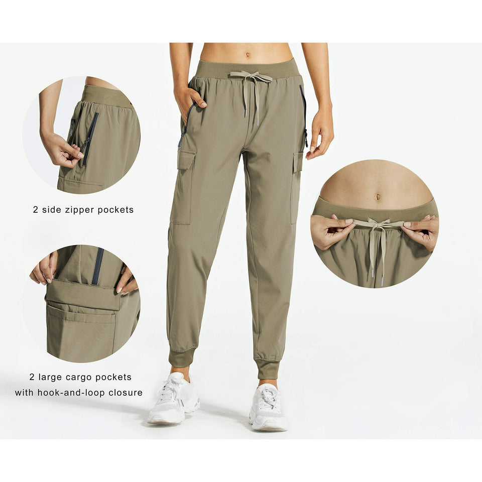Rosvigor Women Cargo Hiking Pants Lightweight Joggers Women Workout Pants Outdoor Quick Dry Lounge Trousers