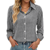 Fantaslook Plaid Button Down Shirts for Women Dressy Casual Long Sleeve Shirts Collared Work Blouses Tops