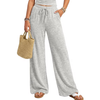 Fantaslook Womens Wide Leg Pants High Waist Drawstring Casual Lounge Pant Soft Stretchy Flowy Palazzo Pants with Pockets for Daily Work Travel