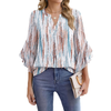 Fantaslook Blouses for Women 3/4 Ruffle Sleeve Summer Tops V Neck Business Work Blouse Dressy Casual Shirts