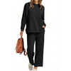 Fantaslook Two Piece Sets for Women Fall Travel Vacation Outfits Wide Leg Pants Lounge Sets Dressy Matching Sets Womens Sweatsuits