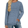 Fantaslook Sweatshirt for Women Long Sleeve Shirts Tunic Tops Color Block Crewneck Sweatshirts Side Split