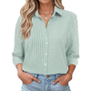 Fantaslook Plaid Button Down Shirts for Women Dressy Casual Long Sleeve Shirts Collared Work Blouses Tops