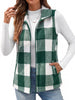 Fantaslook Women Plaid Outwear Vest Lightweight Sleeveless Jackets Zipper Fall Winter Coats with Pockets