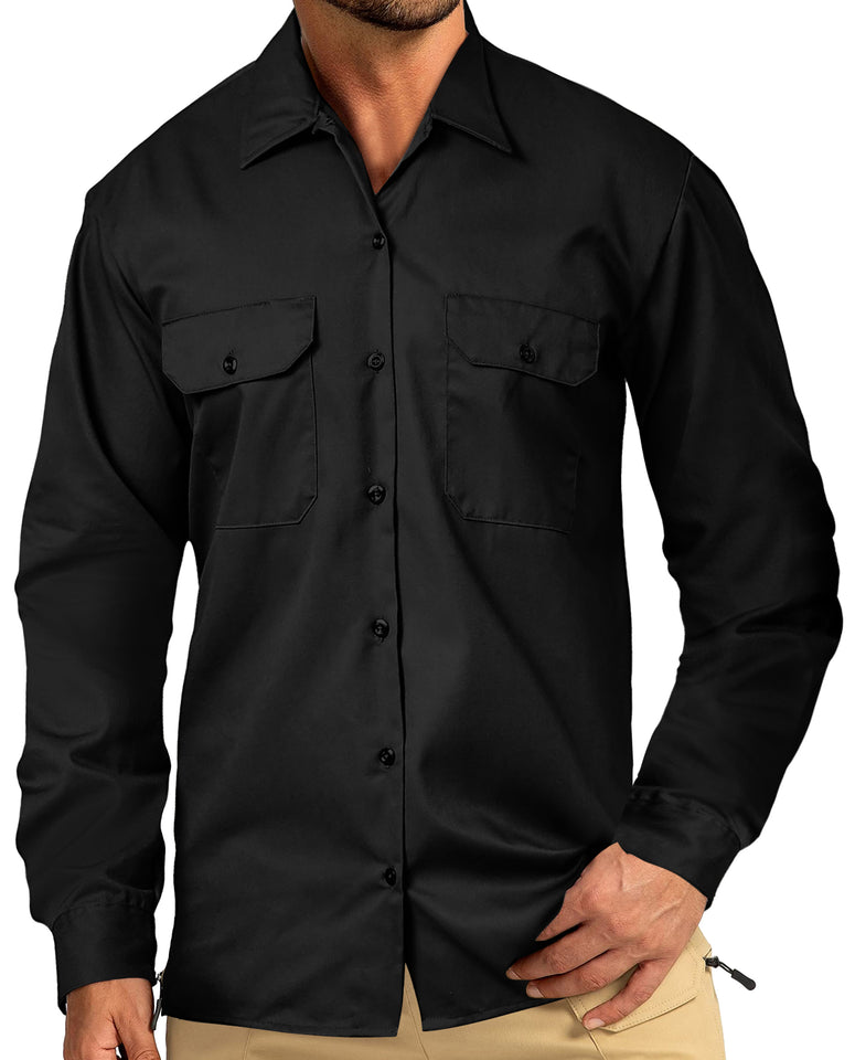 Thrilos Mens Long Sleeve Work Shirts Casual Button Up Shirts Quick Dry Business Tops with 2 Pockets