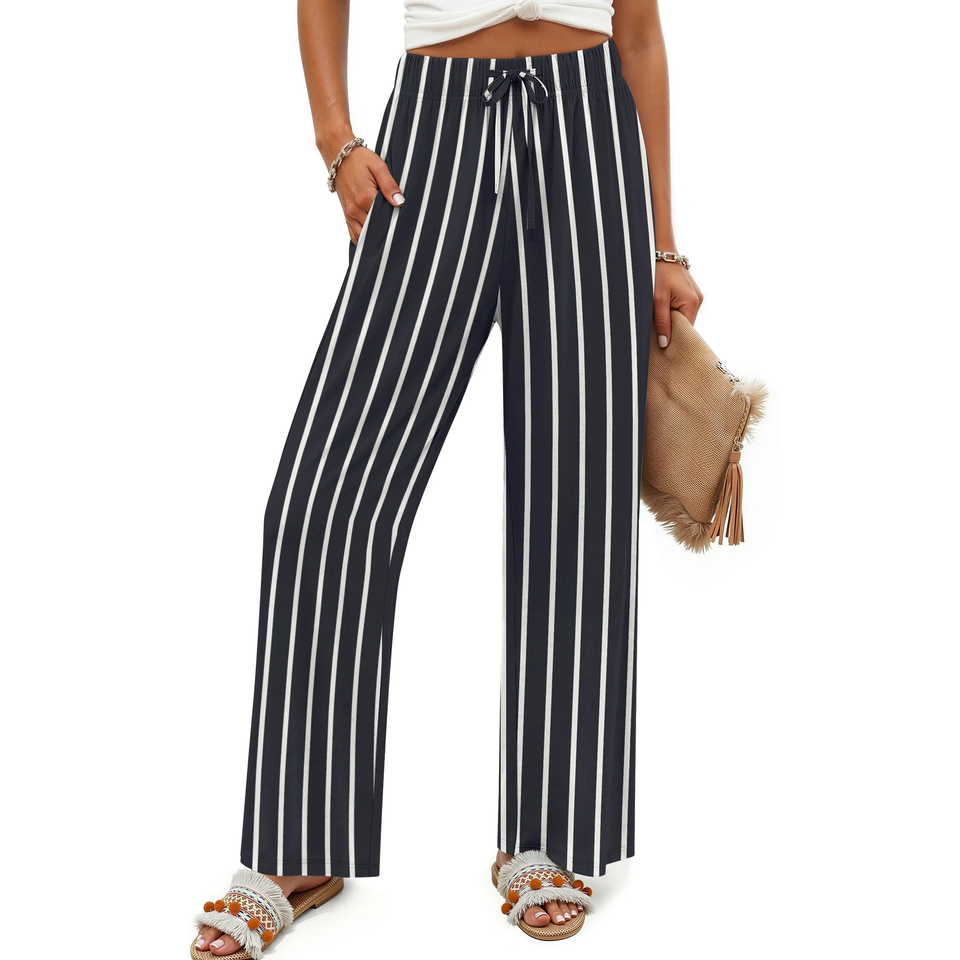 Fantaslook Womens Pants Casual Boho Palazzo Pants Wide Leg Lounge Pants Trousers with Pocket