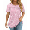 Fantaslook Women Blouses Dressy Casual Summer Short Sleeve Shirts Crew Neck Pleated Tunic Tops