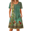 Fantaslook Boho Summer Dresses for Women Casual Short Sleeve T Shirt Dress with Pockets Beach Vacation Clothes