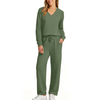 Fantaslook Two Piece Sets for Women Fall Outfits Long Sleeve Tops Wide Leg Pants Lounge Matching Sets Vacation Travel Outfits