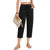 Fantaslook Womens Capri Pants Drawstring Casual Palazzo Trousers with Pockets Loose Floral Lounge Pants Pajama Bottoms