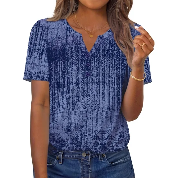 Fantaslook Womens Blouses Dressy Casual Tops Summer Short Sleeve V Neck Shirts Business Work Blouses