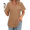 Fantaslook Eyelet Womens Tops Short Sleeve Dressey Casual Blouses V Neck Work Shirts Summer Basic Tees