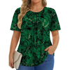 Fantaslook Dressy Blouses for Women Pleated Short Sleeve Tunic Tops Casual Floral Shirts
