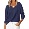Fantaslook Knit Sweater for Women Long Sleeve V Neck Fall Tops Trendy Casual Pullover Work Shirts