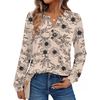Fantaslook V Neck Henley Blouses for Women Dressy Fall Tops Long Sleeve Shirts Fashion Clothes