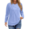 Fantaslook Women Plus Size Tops Pleated Crewneck Long Sleeve Shirts Dressy Casual Blouses Fall Tunic Tops