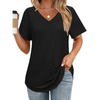 Fantaslook Eyelet Womens Tops Short Sleeve Dressey Casual Blouses V Neck Work Shirts Summer Basic Tees