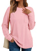 Fantaslook Crewneck Sweatshirts for Women Casual Long Sleeve Shirts Tunic Tops Pullover with Pocket