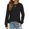 Fantaslook Blouses for Women Dressy Puff Sleeve Tunic Tops Casual Fall Shirts